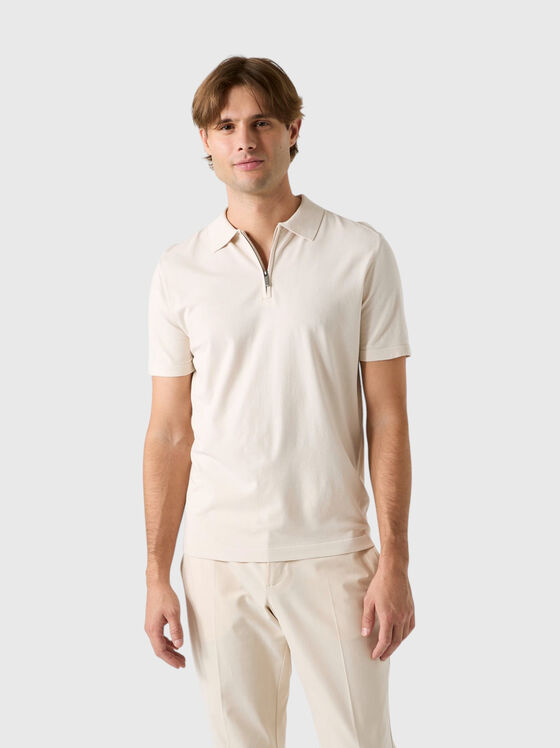 Поло-шърт с цип и лога на гърба - 1