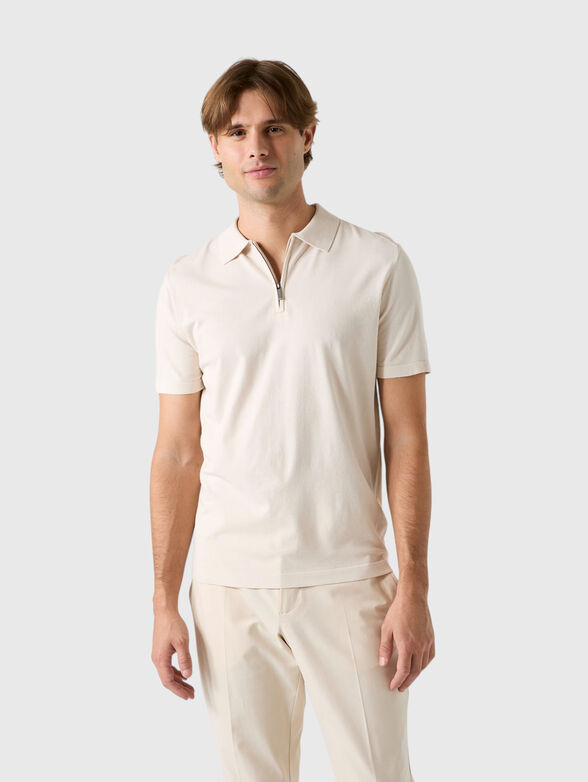 Polo shirt with zipper and logos on the back - 1