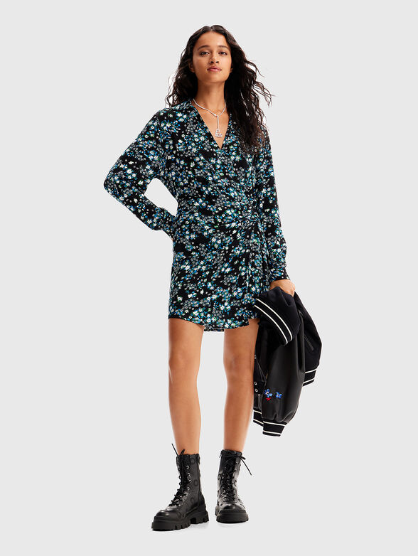 Floral print short dress - 6