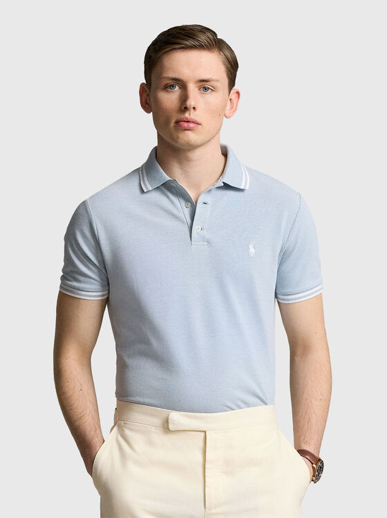Light blue polo shirt with logo  - 1