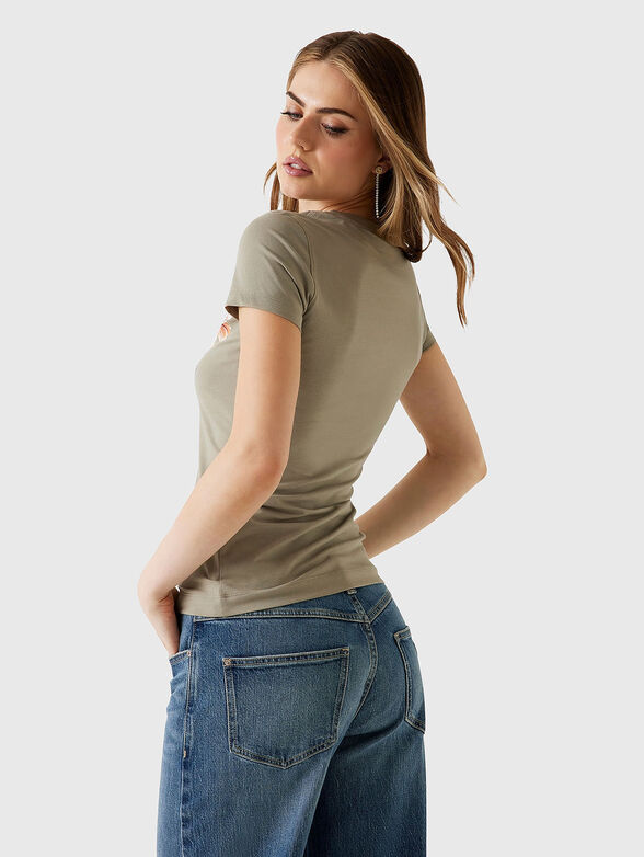 Cotton T-shirt with floral motifs - 3