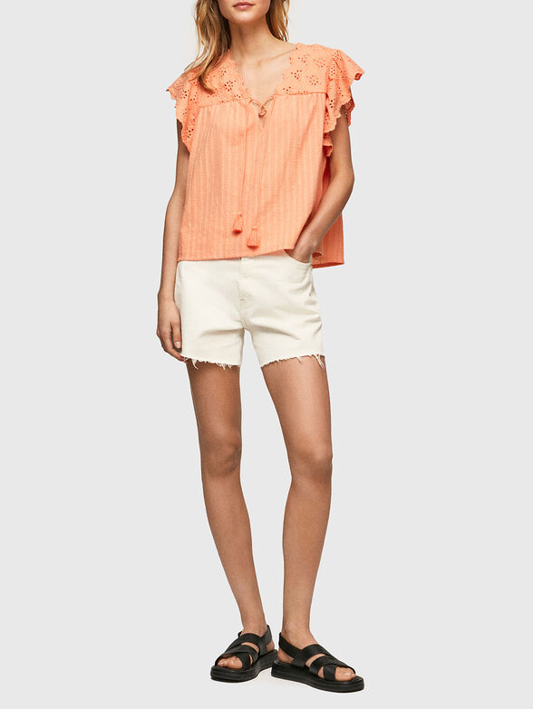 ANAISE black blouse with accent ties  - 2