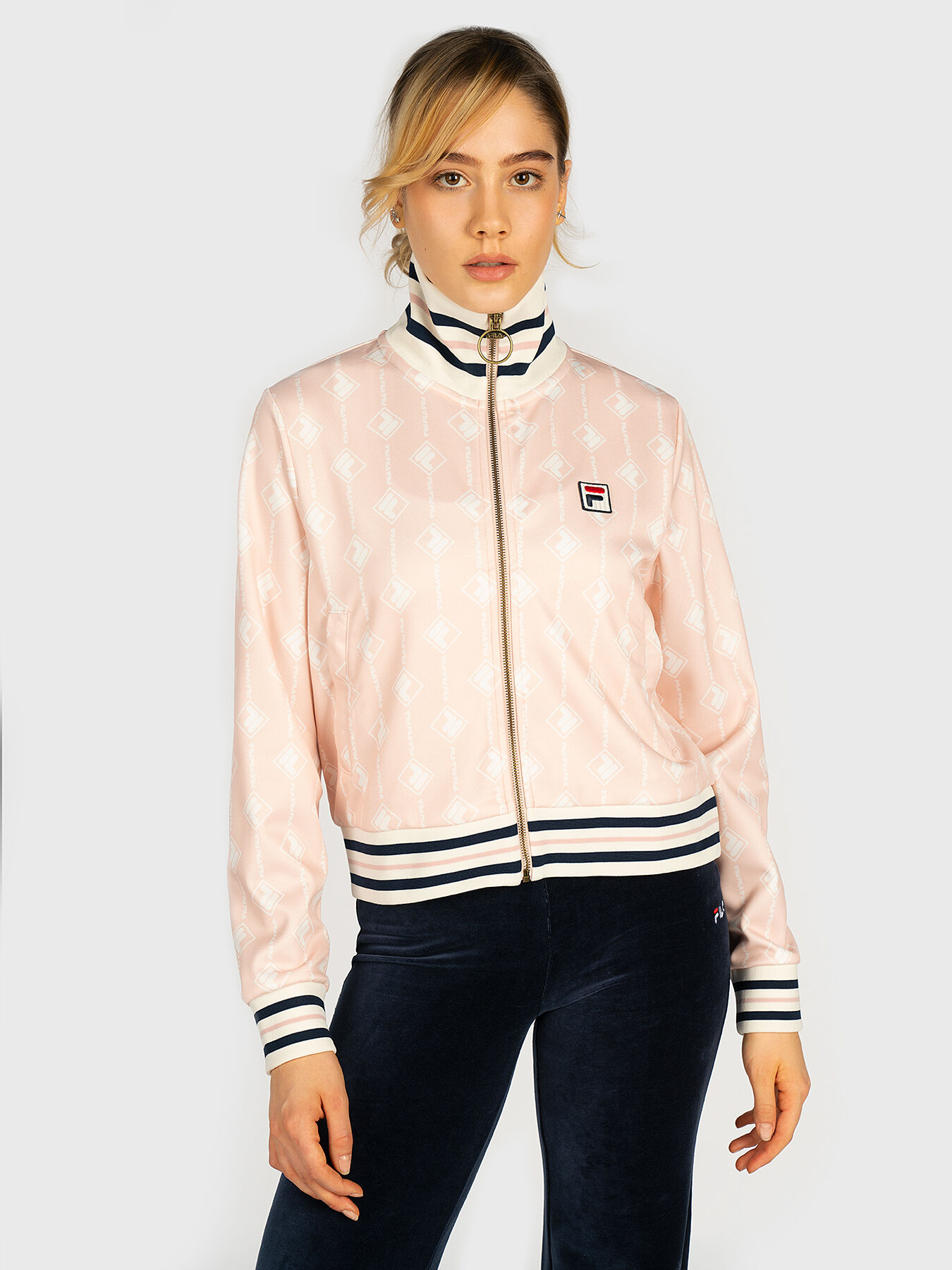HAMO Sweatshirt with contrasting monogram print brand FILA Globalbrandsstore en