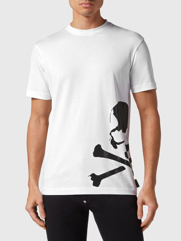 Beige T-shirt with logo detail - 1