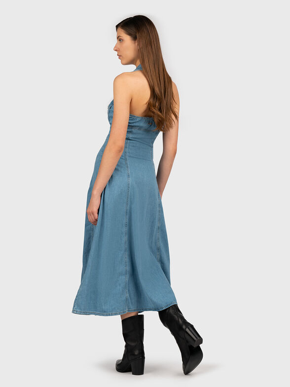 Denim dress with halter neckline  - 2
