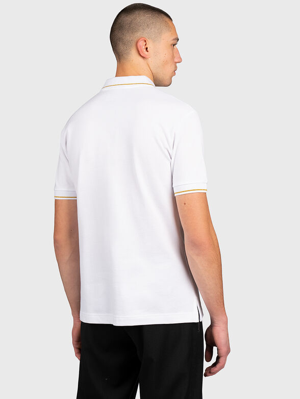 White polo-shirt with gold logo embroidery - 3