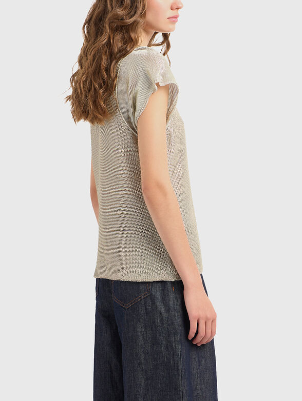 Knit top in golden colour - 3