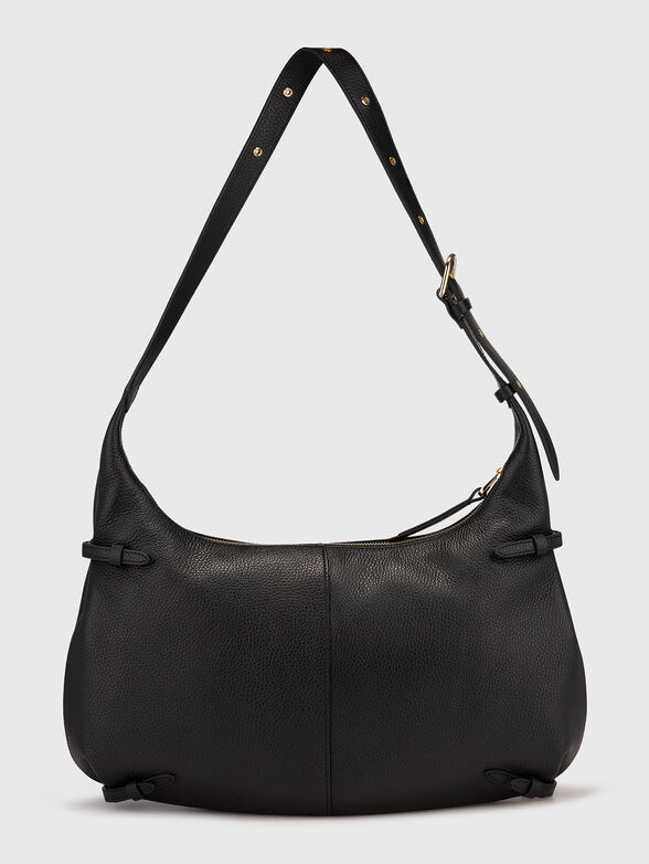 Leather shoulder bag with gold details - 2