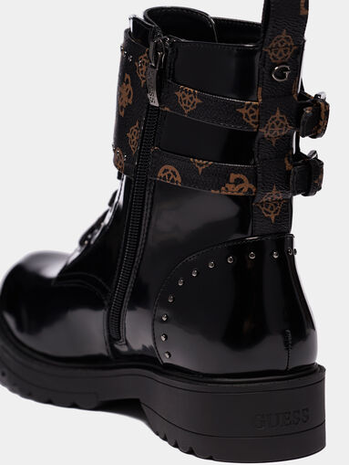 WANDA Combat boots with contrasting strap - 5