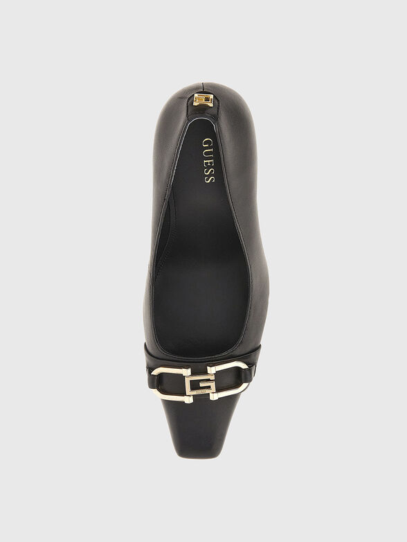 ELOUISA black leather heeled shoes - 4