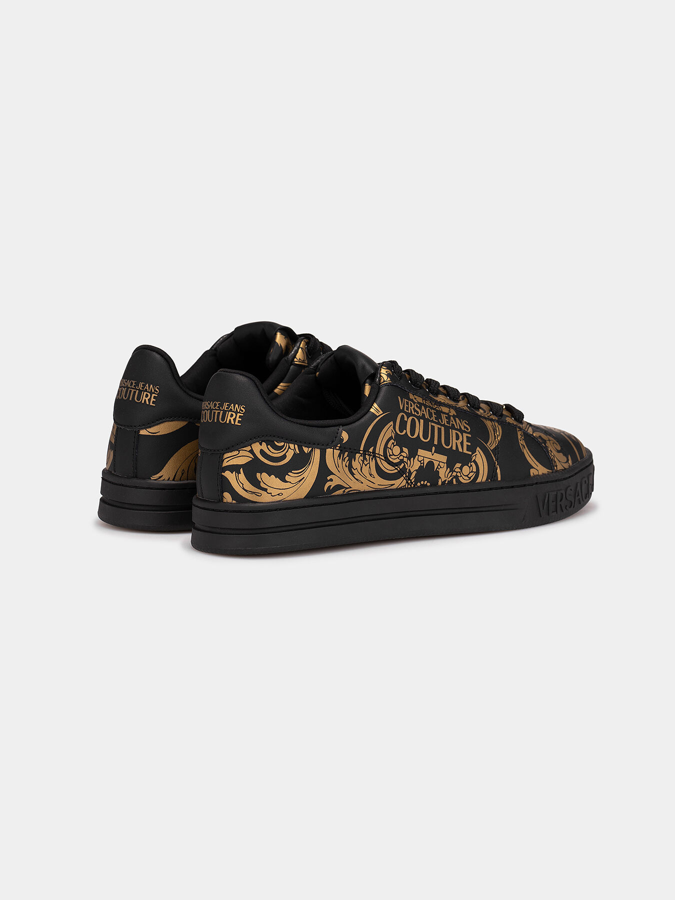 FONDO COURT 88 sneakers with gold baroque print brand VERSACE JEANS COUTURE  — Globalbrandsstore.com/en
