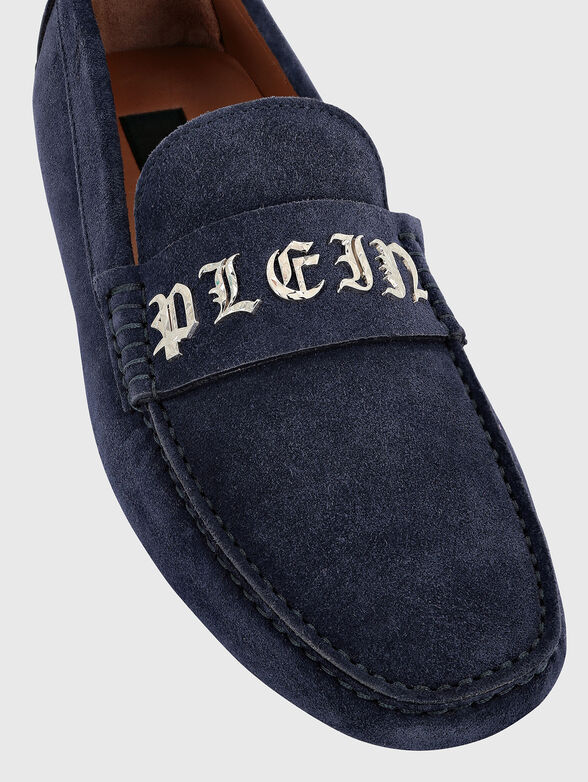 Suede moccasins with logo accent - 3