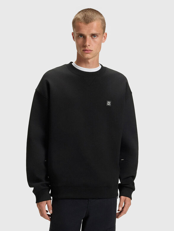 Cotton sweatshirt with oval neckline - 1