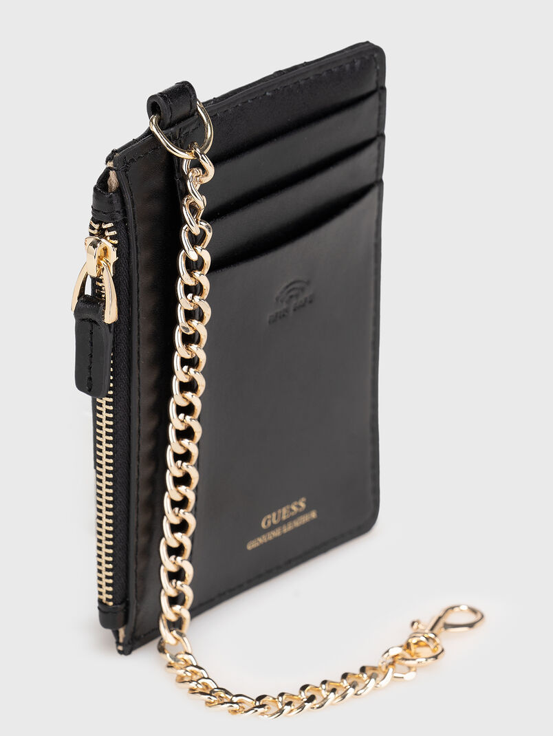 Cardholder with chain in black - 3