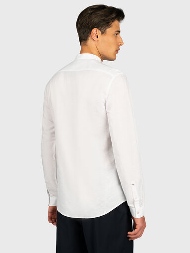 Linen blend shirt in white color - 5
