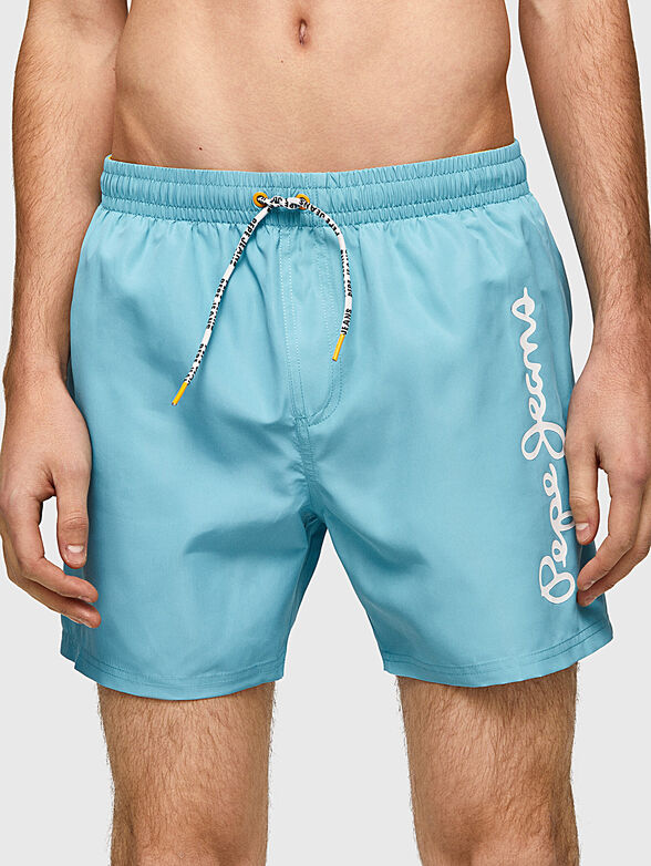  FINNICK black beach shorts with contrast logo  - 1