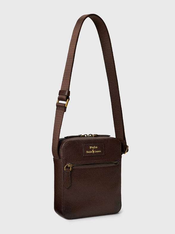 Leather crossbody bag with logo - 3
