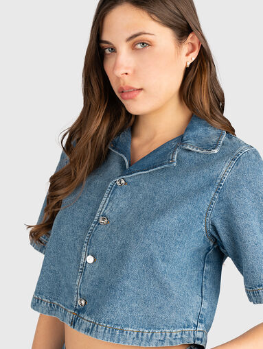 Short denim shirt - 4