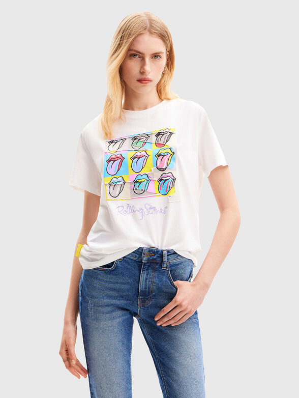 Cotton T-shirt with contrast print - 1