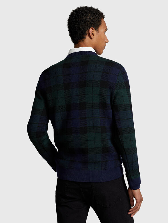 Wool sweater with checked print  - 3