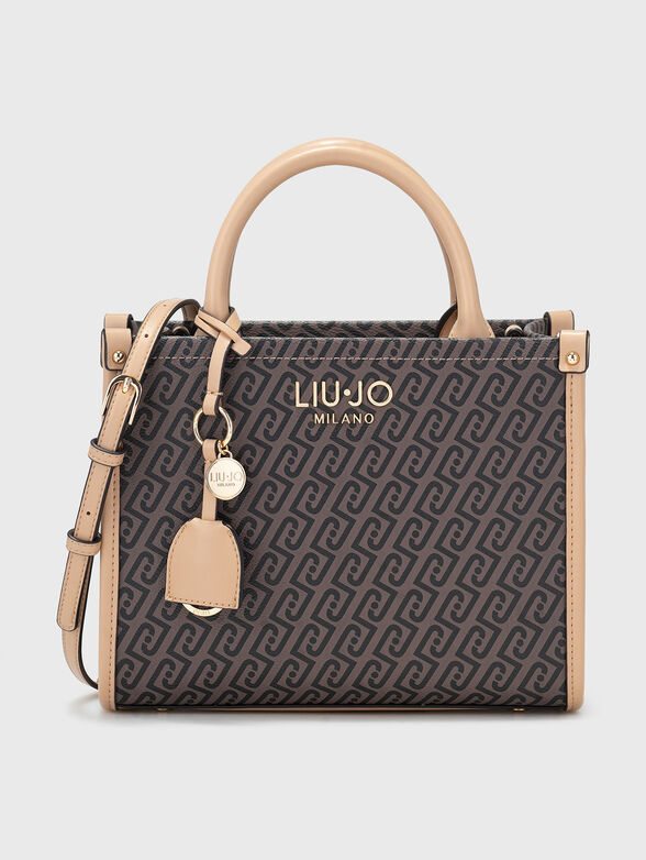 Crossbody bag with monogram print and logo - 1