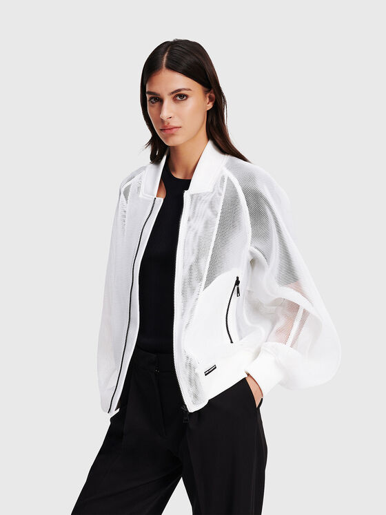 Mesh bomber with logo accent - 1