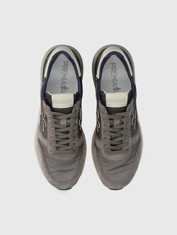 Suede and textile sneakers - 6