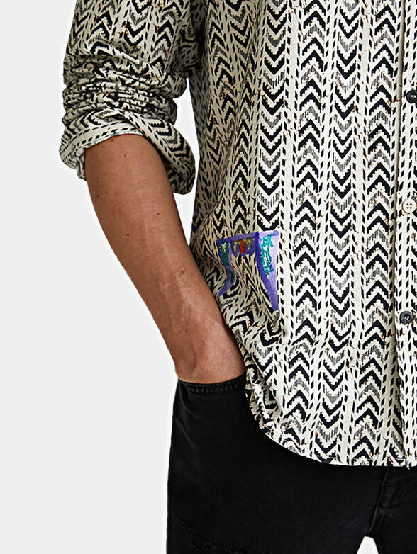 ALEJANDRO cotton shirt with art details - 5