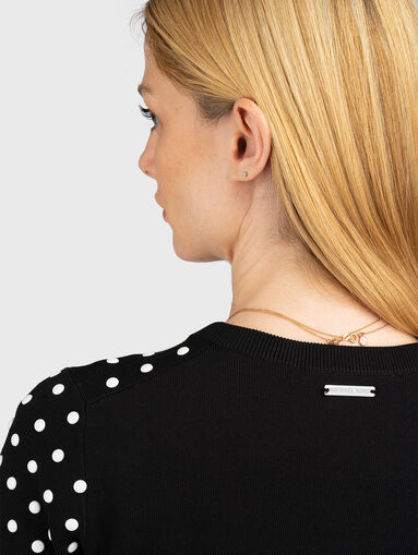 Cropped cardigan with zip and polka dot pattern - 4