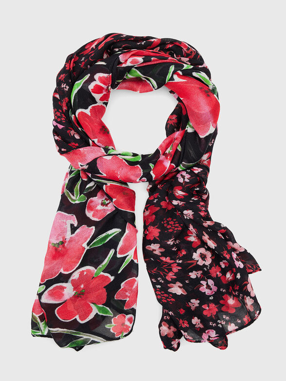 Scarf with floral prints - 1