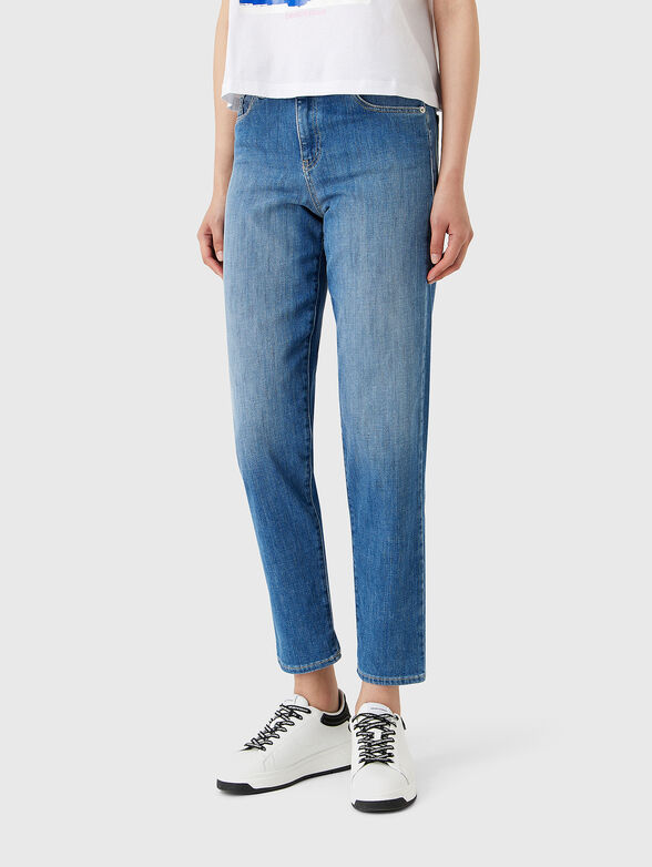 Straight jeans with washed effect  - 1
