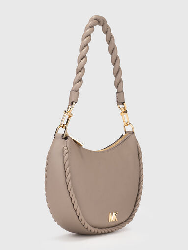 Leather bag with long strap and logo - 4