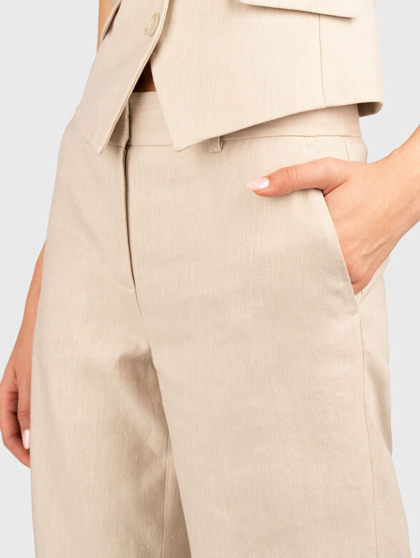High waisted linen trousers - 3
