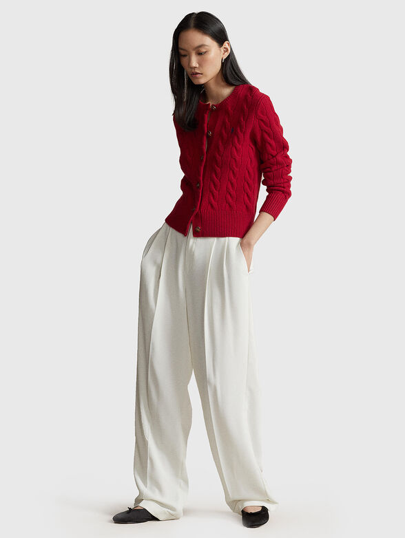 Red cardigan in wool blend - 2