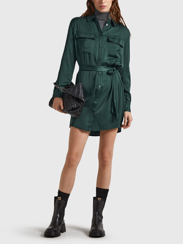 Mini dress type shirt in dark blue color - 4