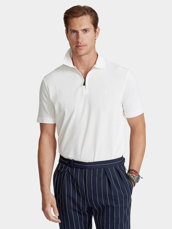 White polo-shirt with zip - 1