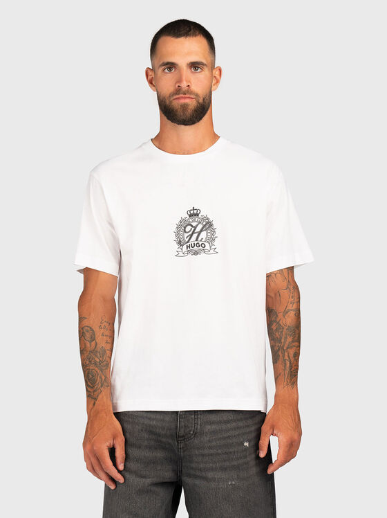 DAMINOR cotton T-shirt with oval neckline - 1