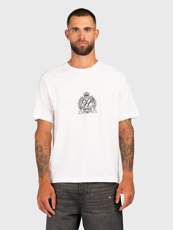 DAMINOR cotton T-shirt with oval neckline - 1