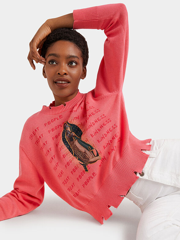 EVARISTA sweater with art details - 5