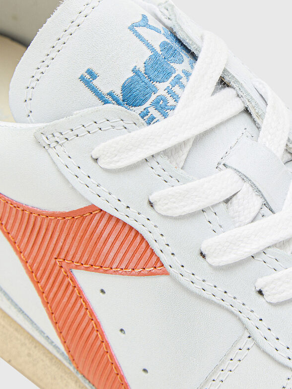 MI BASKET LOW white sports shoes with ecru sole - 4