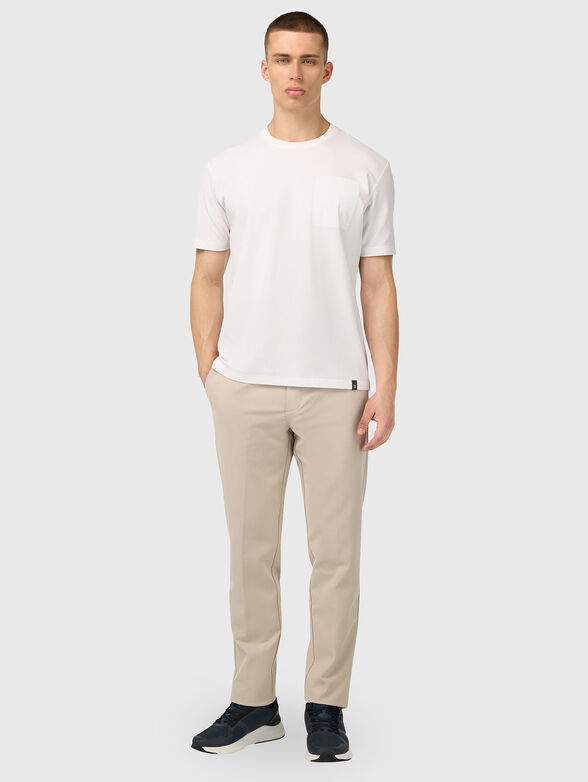 White T-shirt with accent pocket - 2