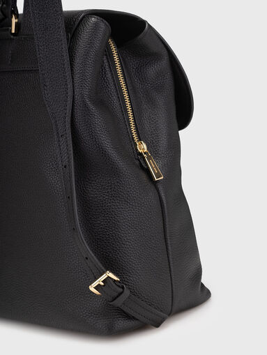 Leather backpack with logo - 4