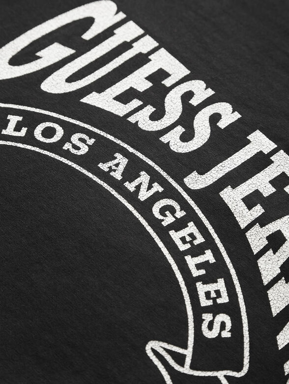 Black T-shirt with contrasting logo print - 4