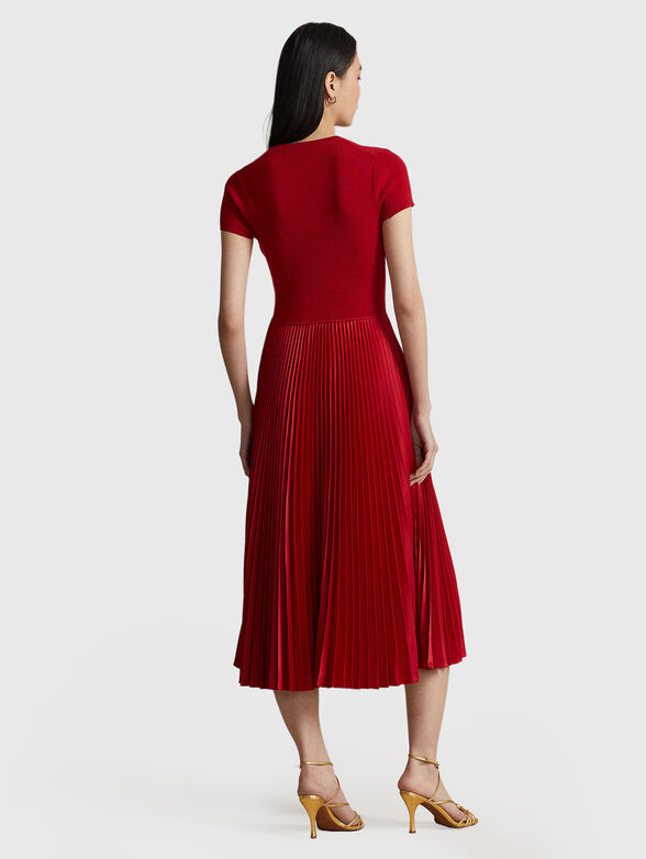 Red pleated dress - 2