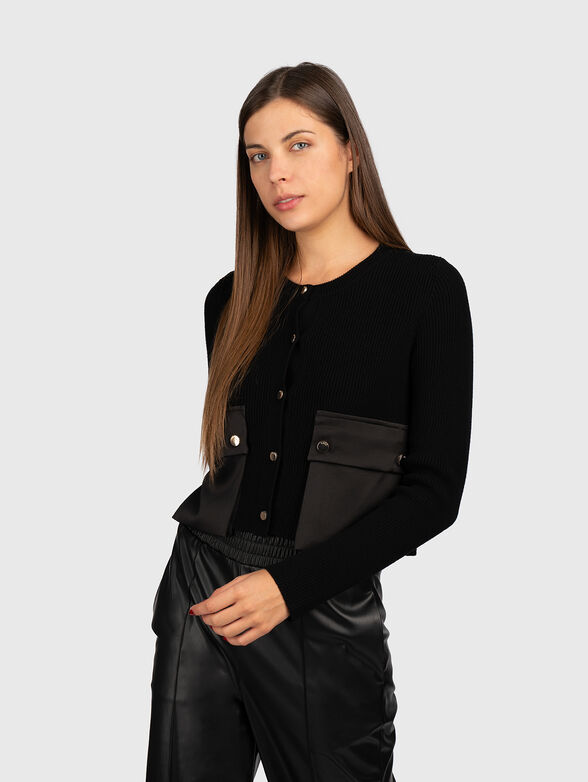 Black cardigan with pockets - 1