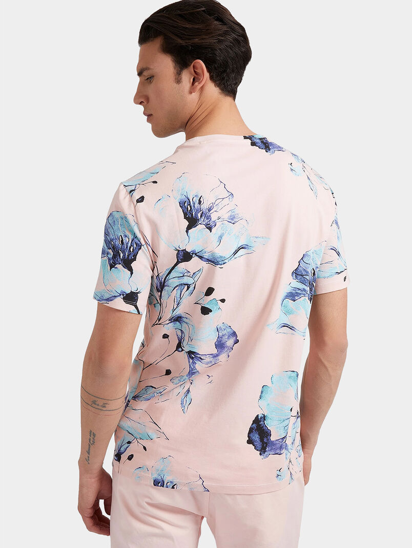 Natt T-shirt in blue color with floral accent - 3