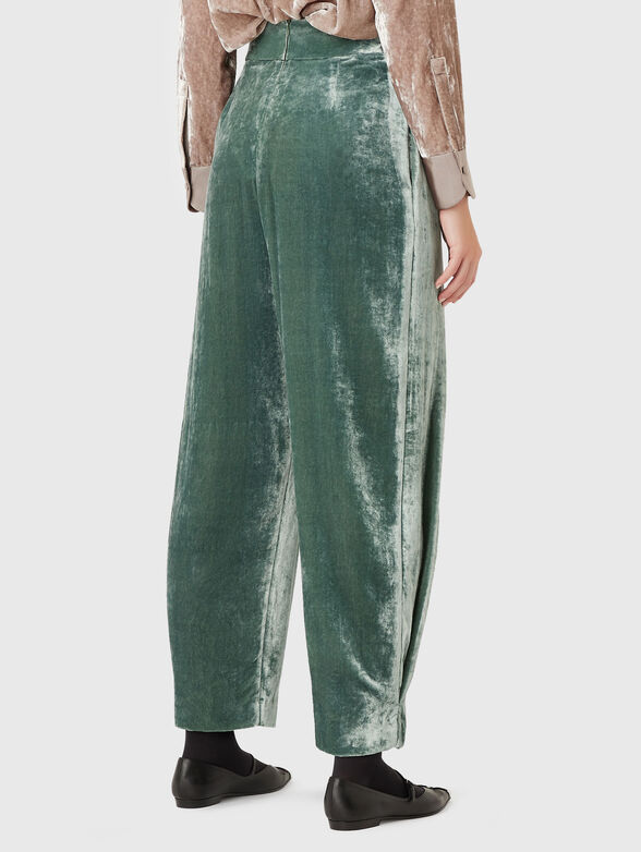 High-waisted velvet trousers - 1