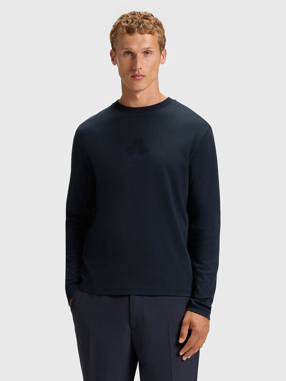 Blouse with crew neck and logo - 1