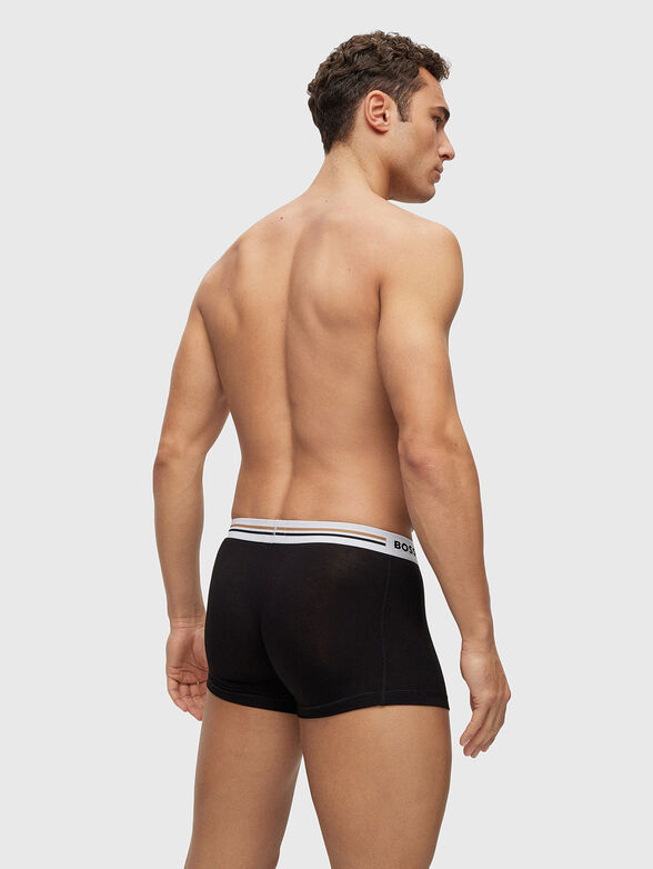 Three-pack black trunks with logo waistbands - 3