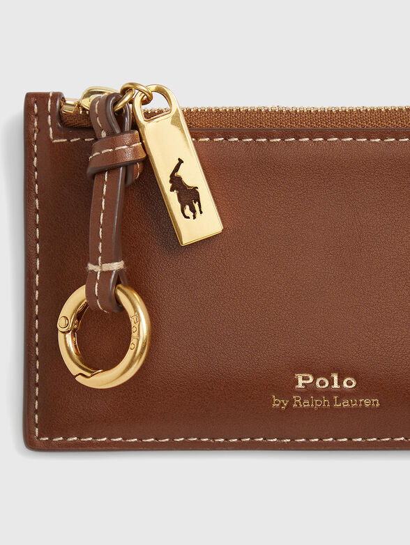 Card holder with a zip and gold-tone accents - 3